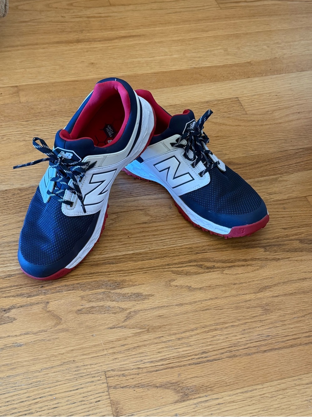New Balance Navy, White & Red Spikeless Golf Athletic Sneakers 11.5
